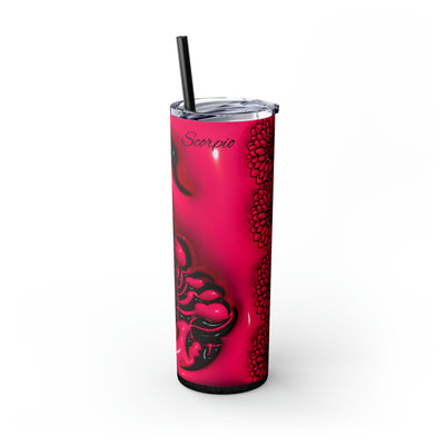 Skinny Tumbler with Straw, 20oz Zodiac Scorpio