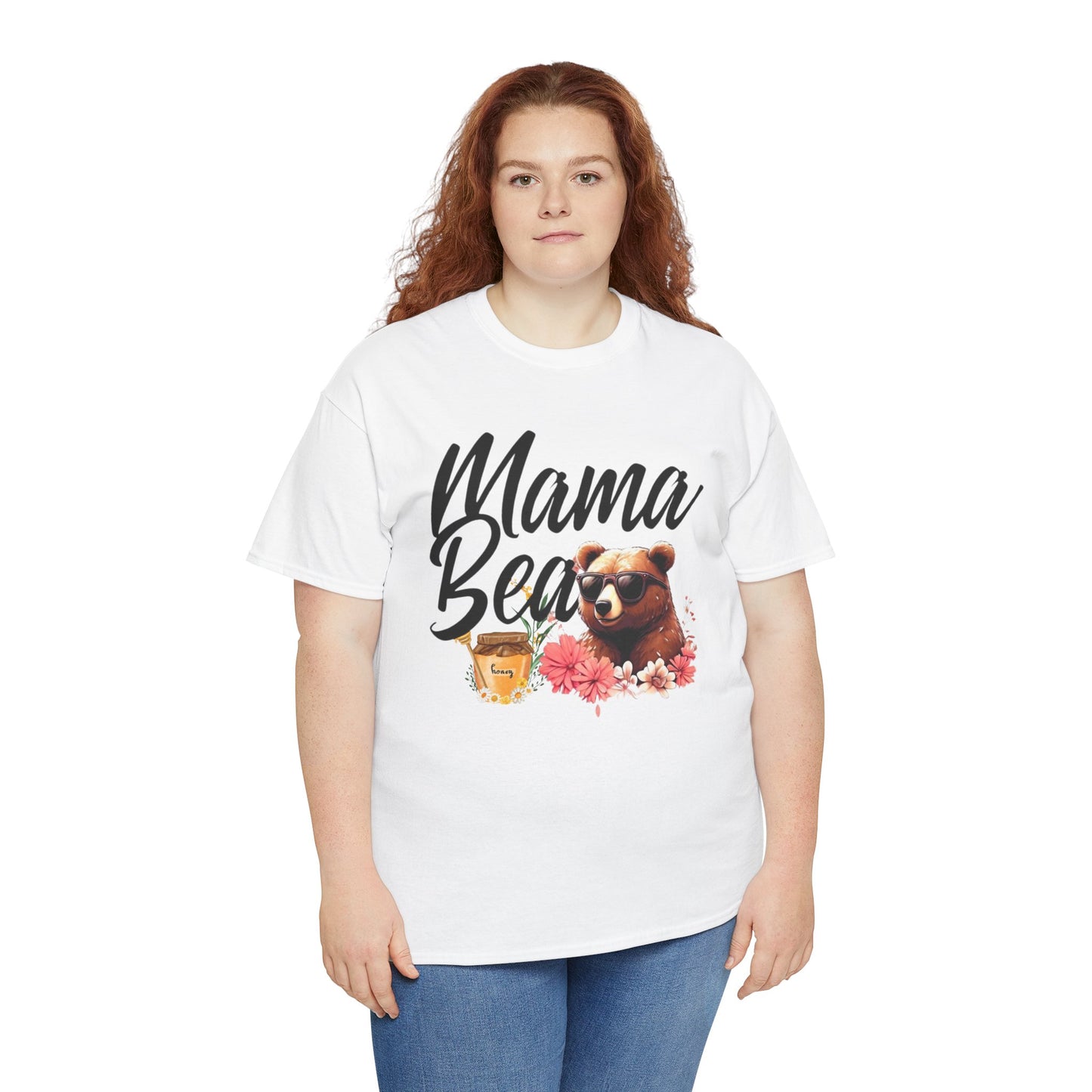 Mama Bear Unisex Heavy Cotton Tee, Cute Animal Shirt, Mother's Day Gift, Casual Everyday Wear, Gift for Mom, Birthday Present