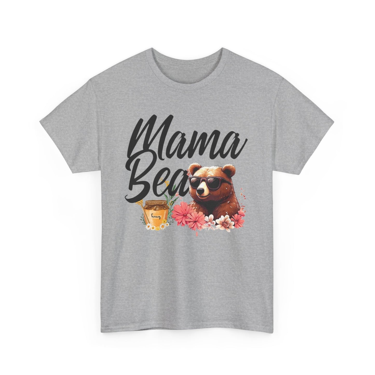Mama Bear Unisex Heavy Cotton Tee, Cute Animal Shirt, Mother's Day Gift, Casual Everyday Wear, Gift for Mom, Birthday Present