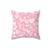 Spun Polyester Square Pillow with light pink hearts