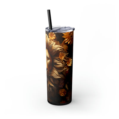 Skinny Tumbler with Straw, 20oz Zodiac Leo-2