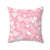 Spun Polyester Square Pillow with light pink hearts