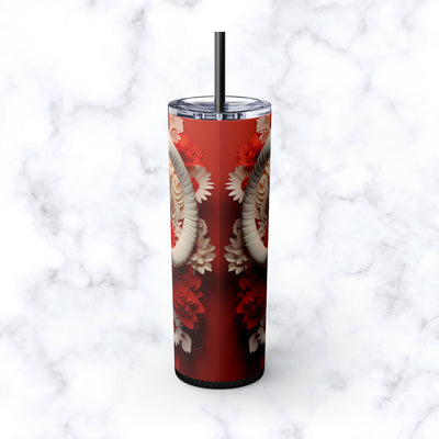 Skinny Tumbler with Straw, 20oz Zodiac Aries