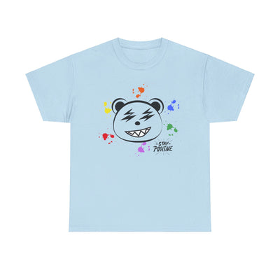 Custom Cotton Tee with Cool Bear/stay positive