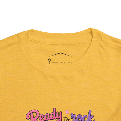 Ready to Rock Pre-K Girl Toddler Tee — Back to School Cat Shirt