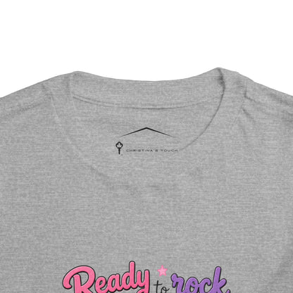 Ready to Rock Pre-K Girl Toddler Tee — Back to School Cat Shirt
