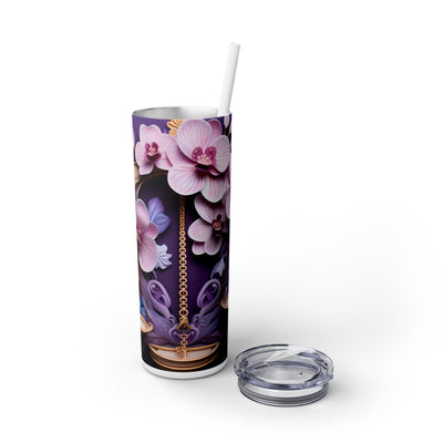 Skinny Tumbler with Straw, 20oz Zodiac Libra