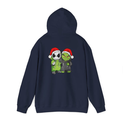 Christmas Jack & Grinch Hoodie — Cute Holiday Skeleton and Grinch Sweatshirt