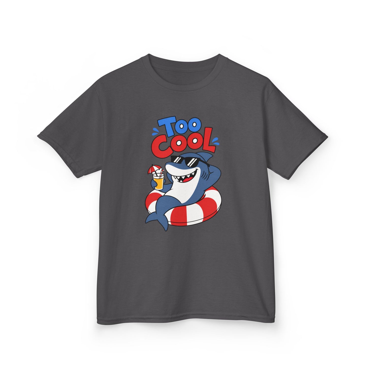 Kids Tee — 'Too Cool' Shark Summer Graphic