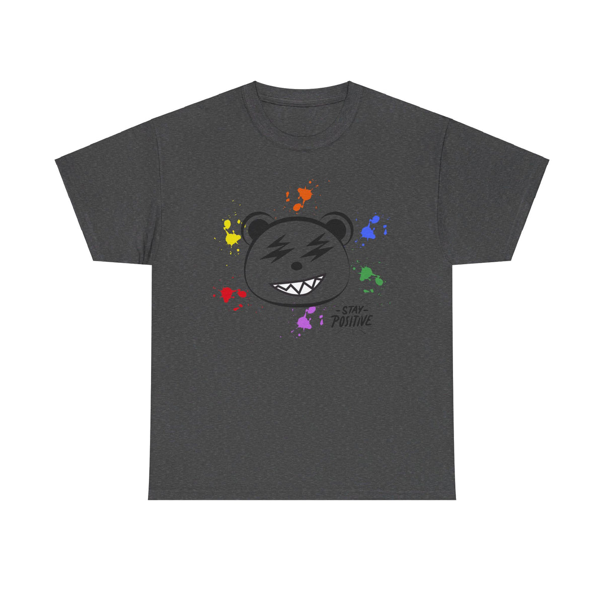 Custom Cotton Tee with Cool Bear/stay positive