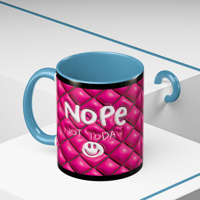 Nope Not today Mug (pink/black accent)