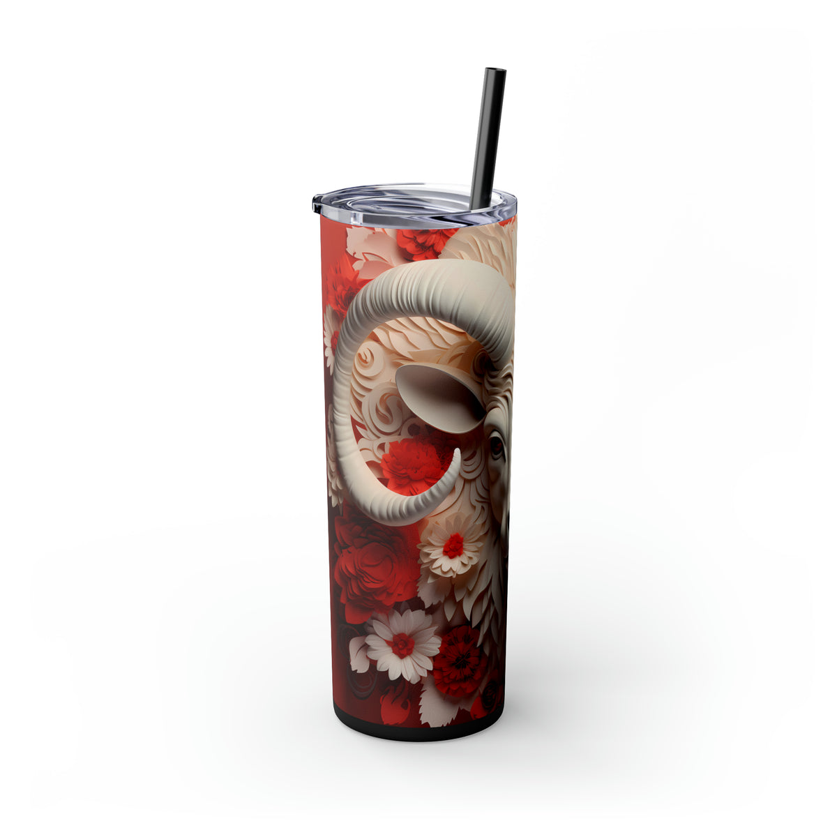 Skinny Tumbler with Straw, 20oz Zodiac Aries