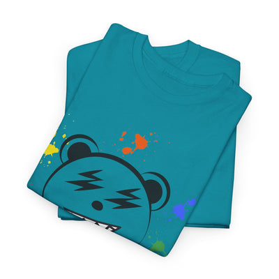 Custom Cotton Tee with Cool Bear/stay positive