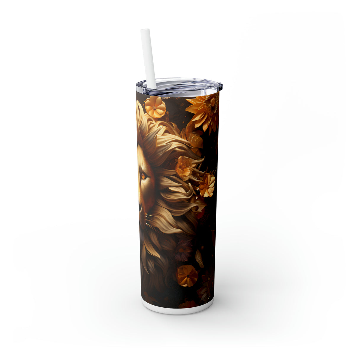 Skinny Tumbler with Straw, 20oz Zodiac Leo-2