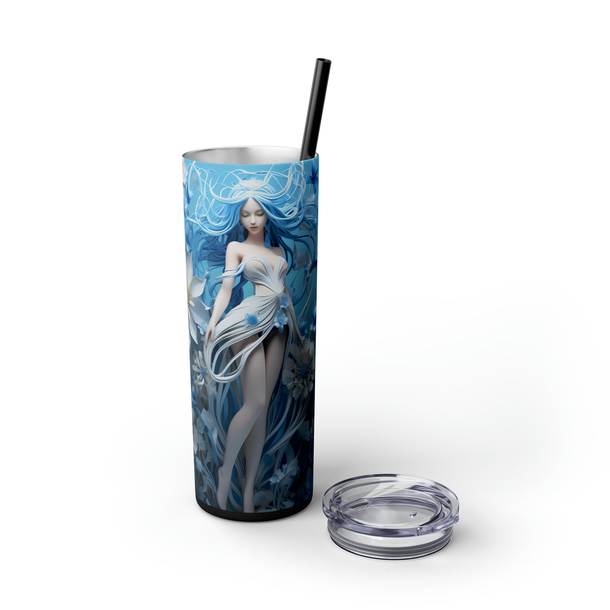 Skinny Tumbler with Straw, 20oz Zodiac Virgo