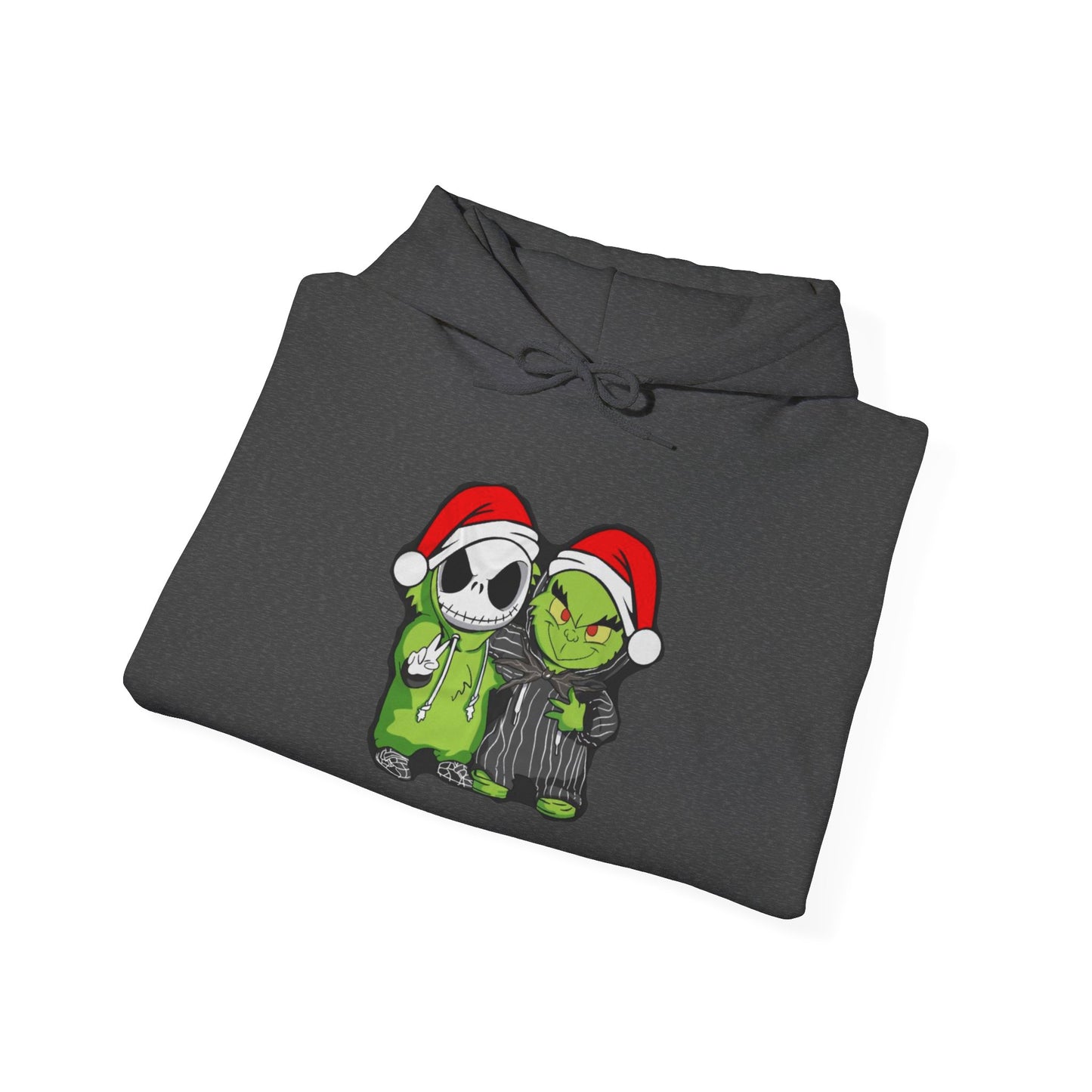 Christmas Jack & Grinch Hoodie — Cute Holiday Skeleton and Grinch Sweatshirt