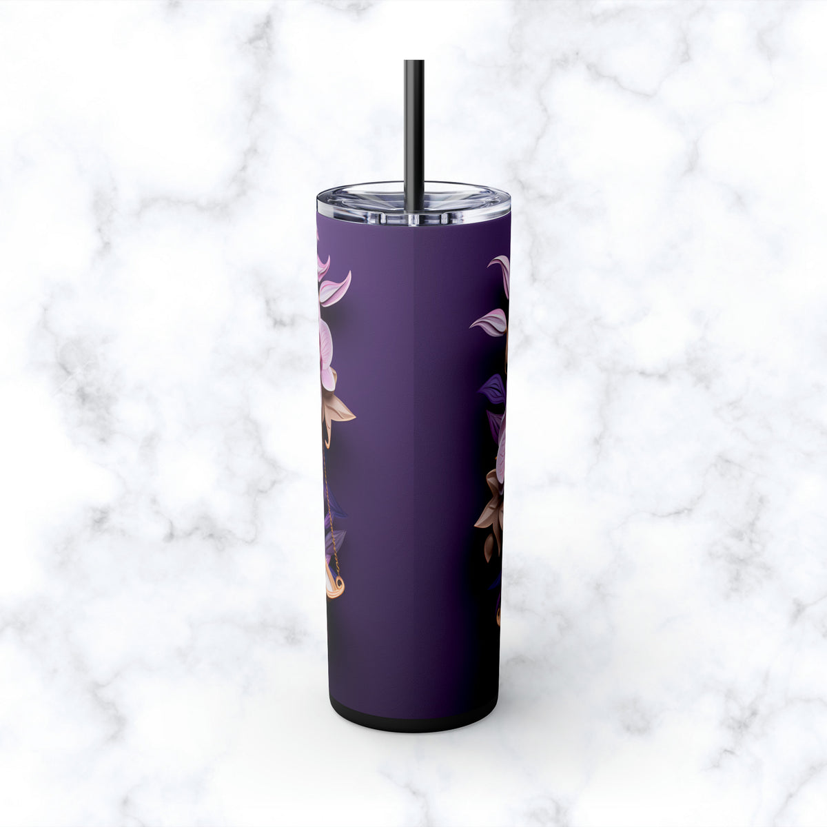 Skinny Tumbler with Straw, 20oz Zodiac Libra