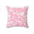 Spun Polyester Square Pillow with light pink hearts