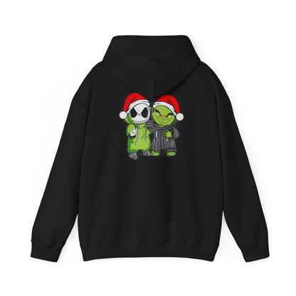 Christmas Jack & Grinch Hoodie — Cute Holiday Skeleton and Grinch Sweatshirt