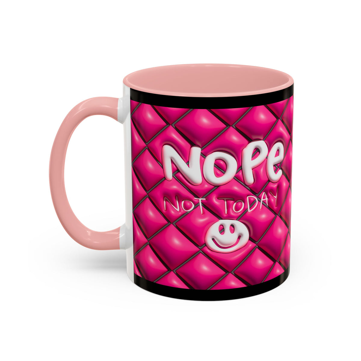 Nope Not today Mug (pink/black accent)