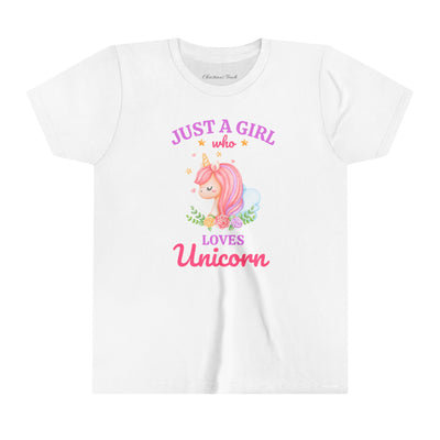 "Just a girl who loves unicorns" kids Tshirt