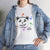 Custom Cotton Tee with Cool Bear/stay positive