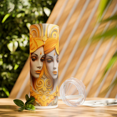 Skinny Tumbler with Straw, 20oz Zodiac Gemini (Girl)