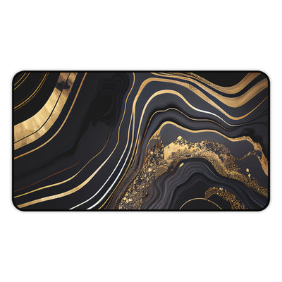 Black and gold marble design desk mat