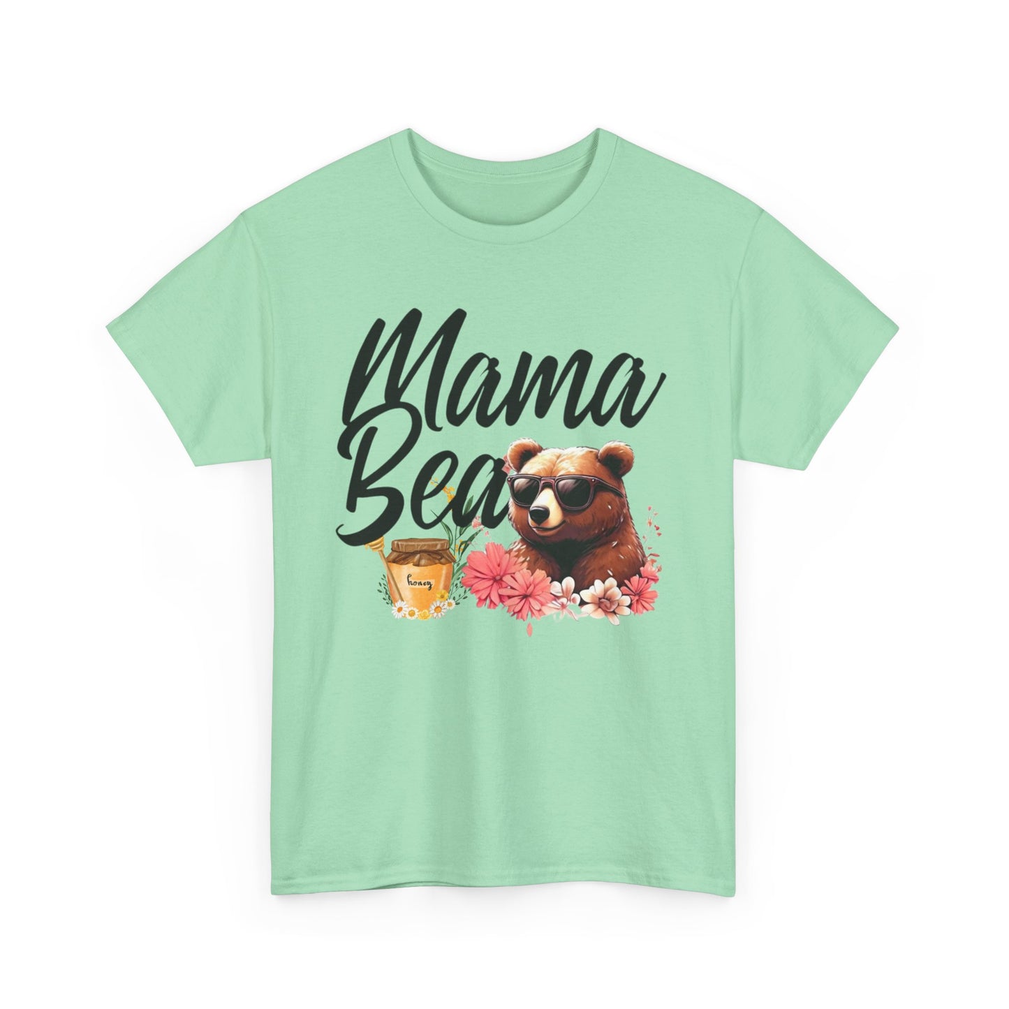 Mama Bear Unisex Heavy Cotton Tee, Cute Animal Shirt, Mother's Day Gift, Casual Everyday Wear, Gift for Mom, Birthday Present