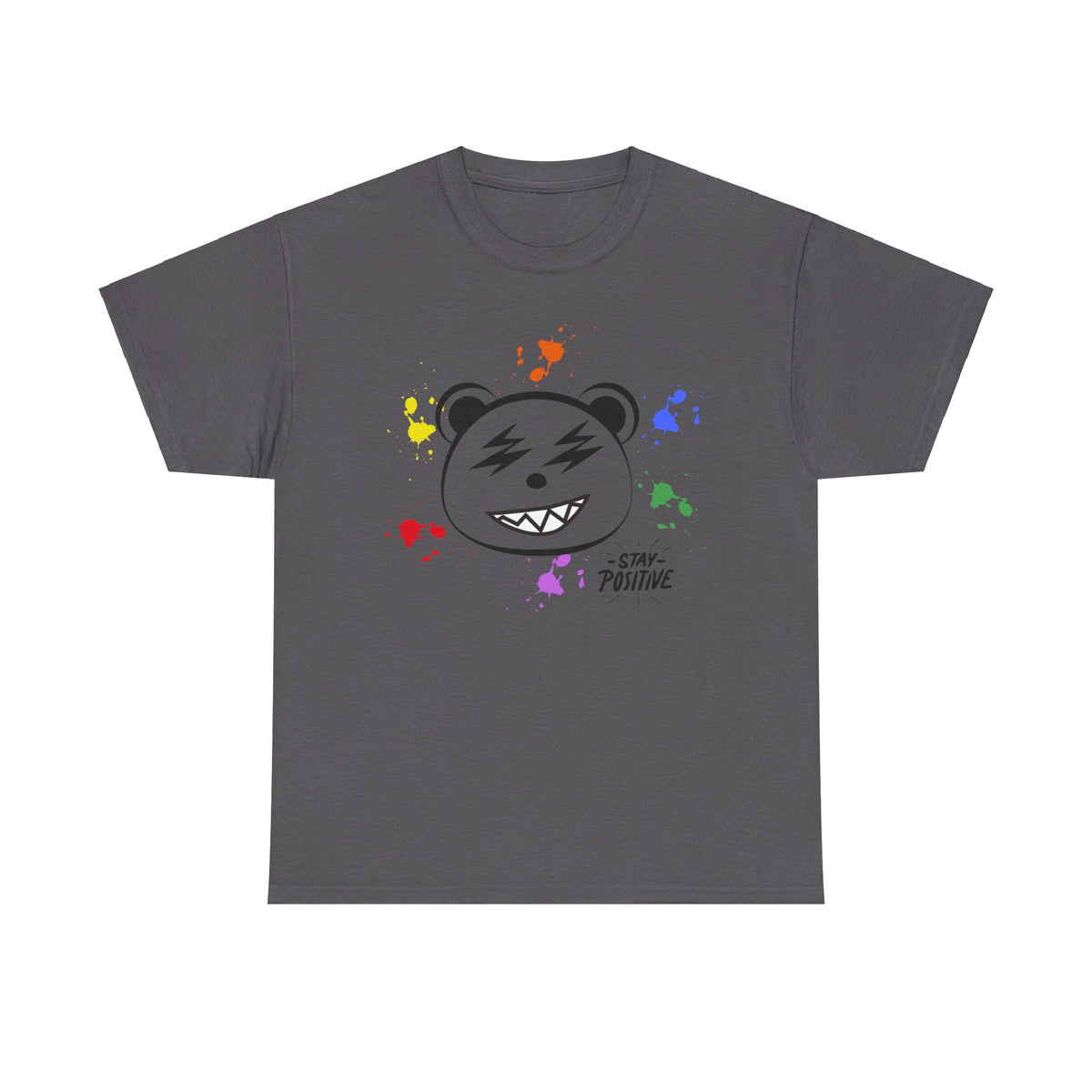 Custom Cotton Tee with Cool Bear/stay positive