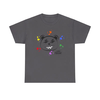 Custom Cotton Tee with Cool Bear/stay positive