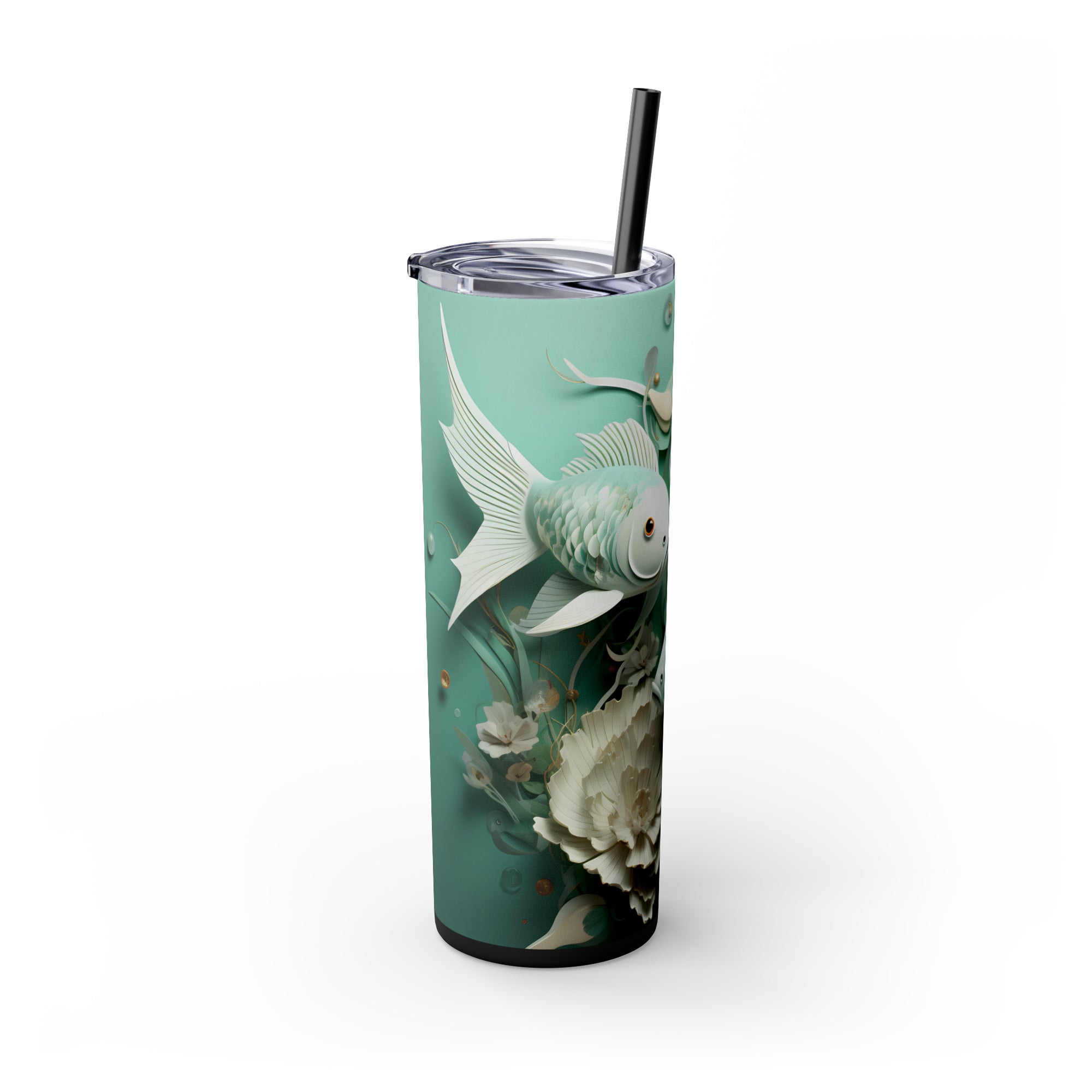 Skinny Tumbler with Straw, 20oz Zodiac Pisces