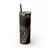 Skinny Tumbler with Straw, 20oz -Black and Gold marble