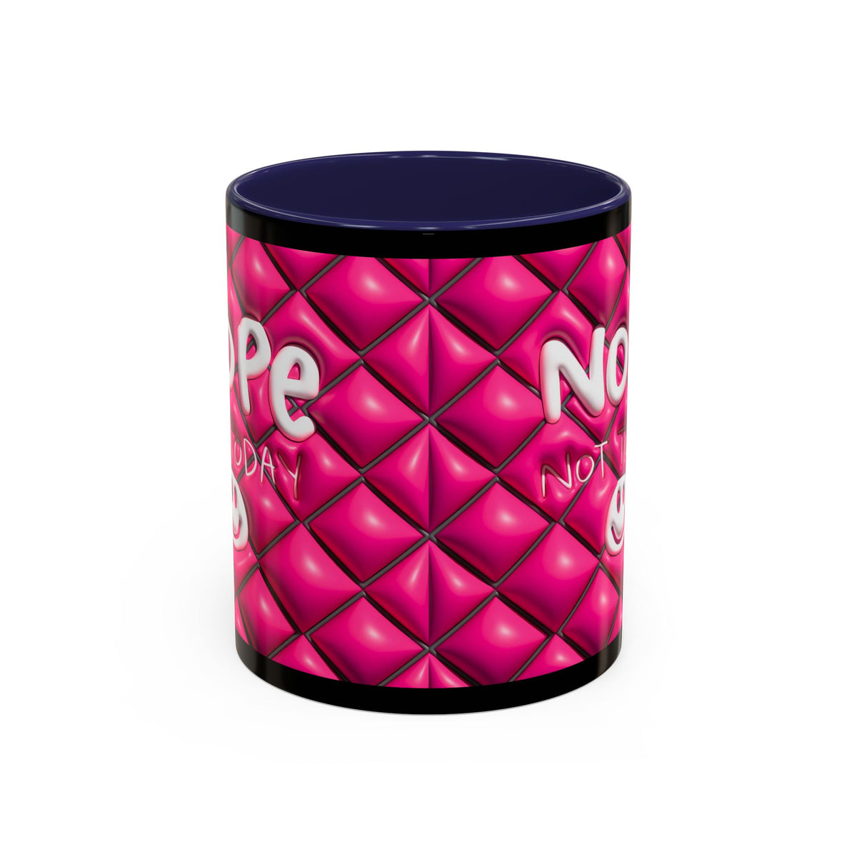 Nope Not today Mug (pink/black accent)