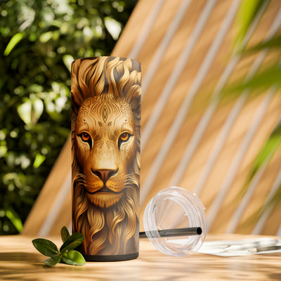 Skinny Tumbler with Straw, 20oz Zodiac Leo