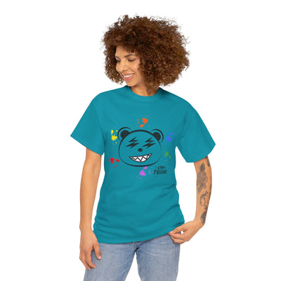 Custom Cotton Tee with Cool Bear/stay positive