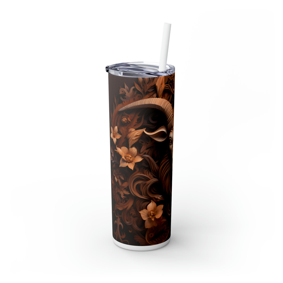 Skinny Tumbler with Straw, 20oz Zodiac Capricorn