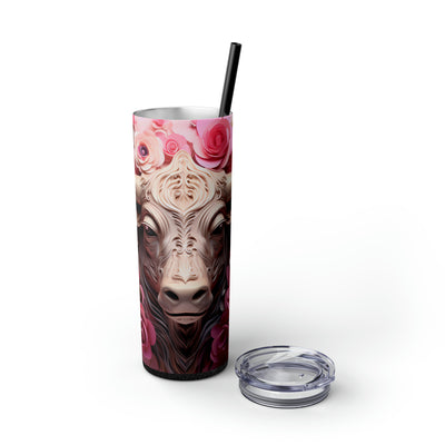 Skinny Tumbler with Straw, 20oz Zodiac Taurus