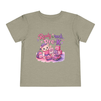 Ready to Rock Pre-K Girl Toddler Tee — Back to School Cat Shirt