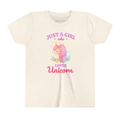 "Just a girl who loves unicorns" kids Tshirt