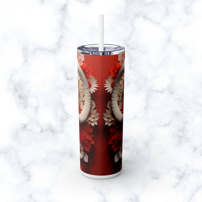 Skinny Tumbler with Straw, 20oz Zodiac Aries