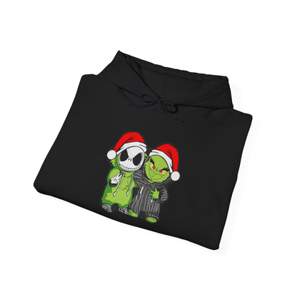Christmas Jack & Grinch Hoodie — Cute Holiday Skeleton and Grinch Sweatshirt