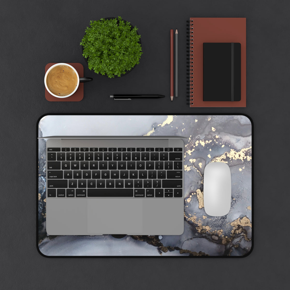 Desk Mat in grayish color marble design