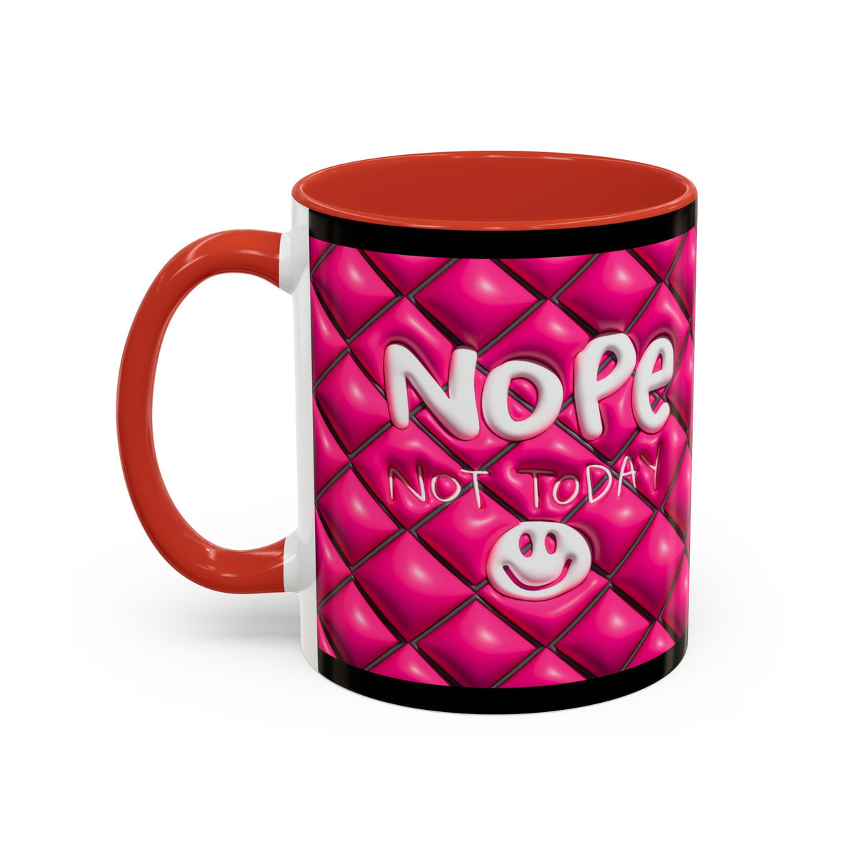 Nope Not today Mug (pink/black accent)