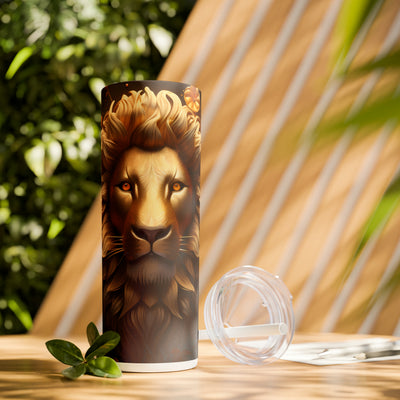 Skinny Tumbler with Straw, 20oz Zodiac Leo-2