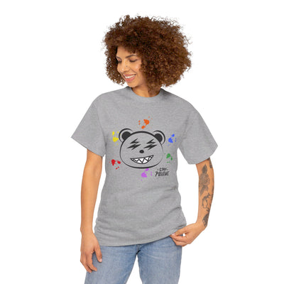 Custom Cotton Tee with Cool Bear/stay positive