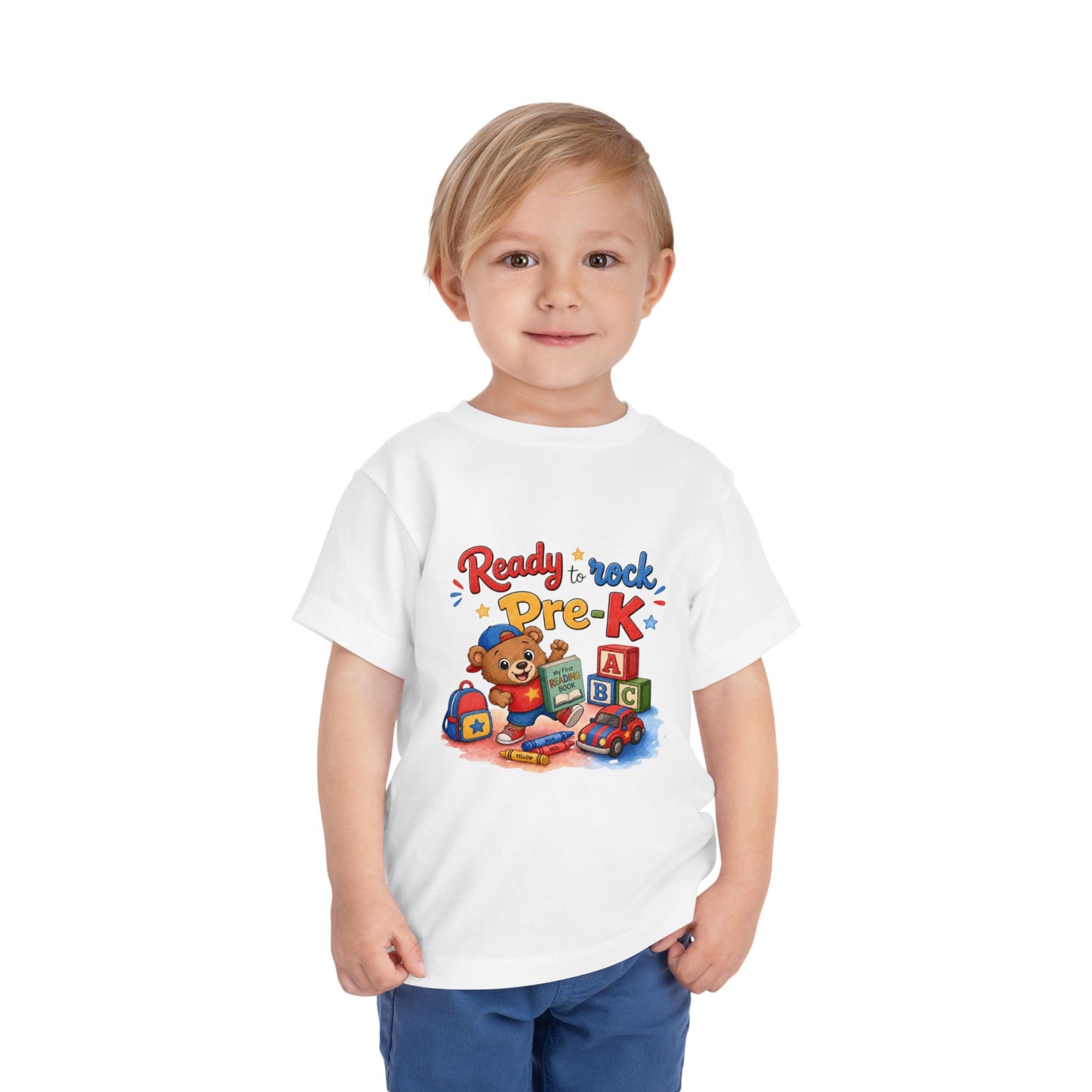 Ready to Rock Pre-K Toddler Tee — Back to School Bear Shirt