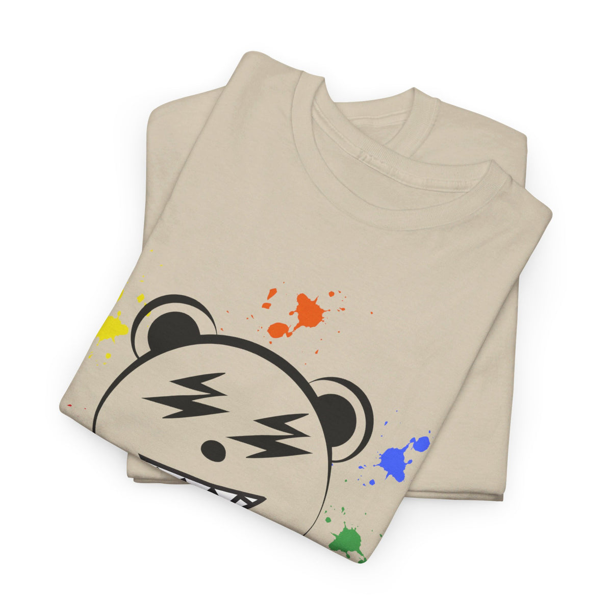 Custom Cotton Tee with Cool Bear/stay positive