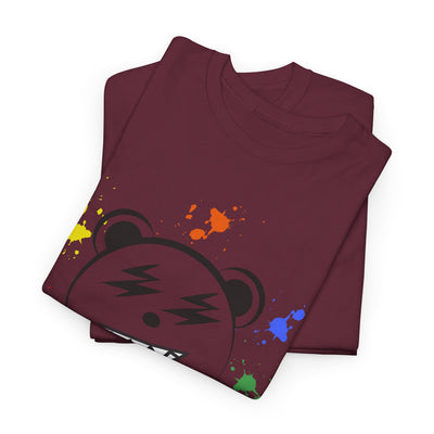 Custom Cotton Tee with Cool Bear/stay positive