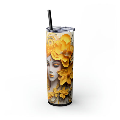 Skinny Tumbler with Straw, 20oz Zodiac Gemini (Girl)